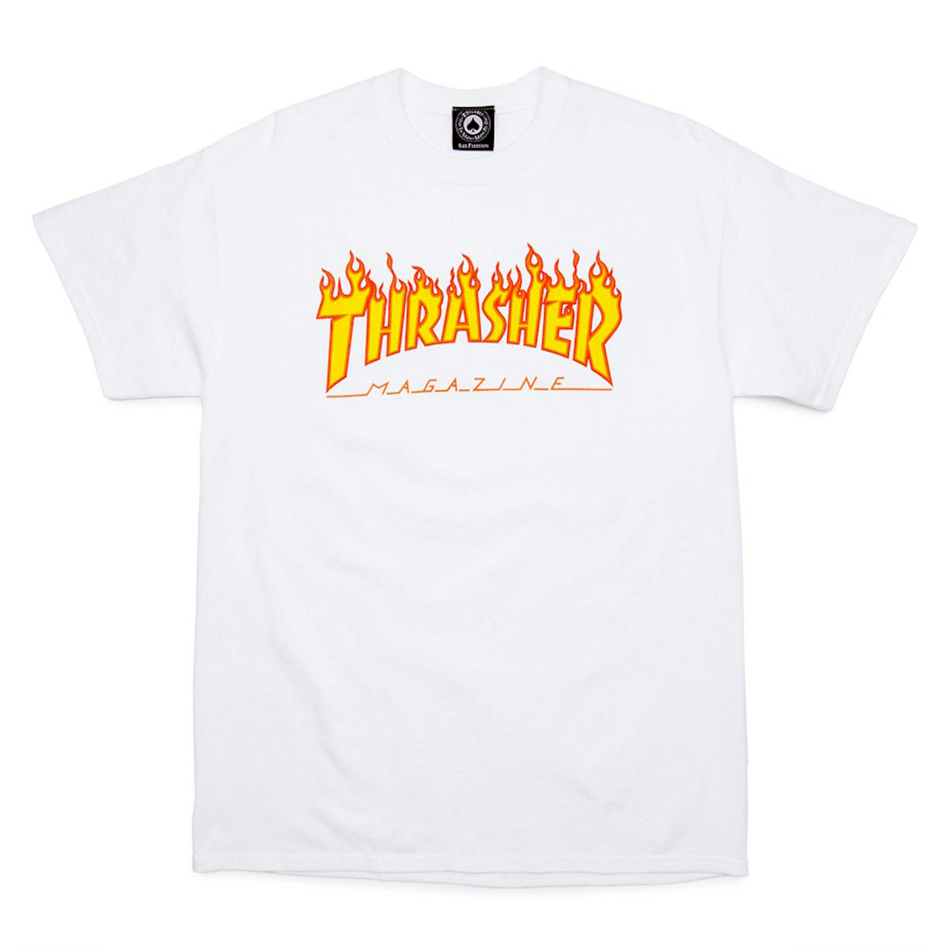 Thrasher Flame T-Shirt - White | BOARDWORLD Store